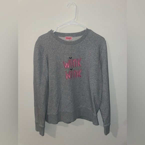 Kate spade wink wink grey and pink crewneck sweater - Picture 1 of 3